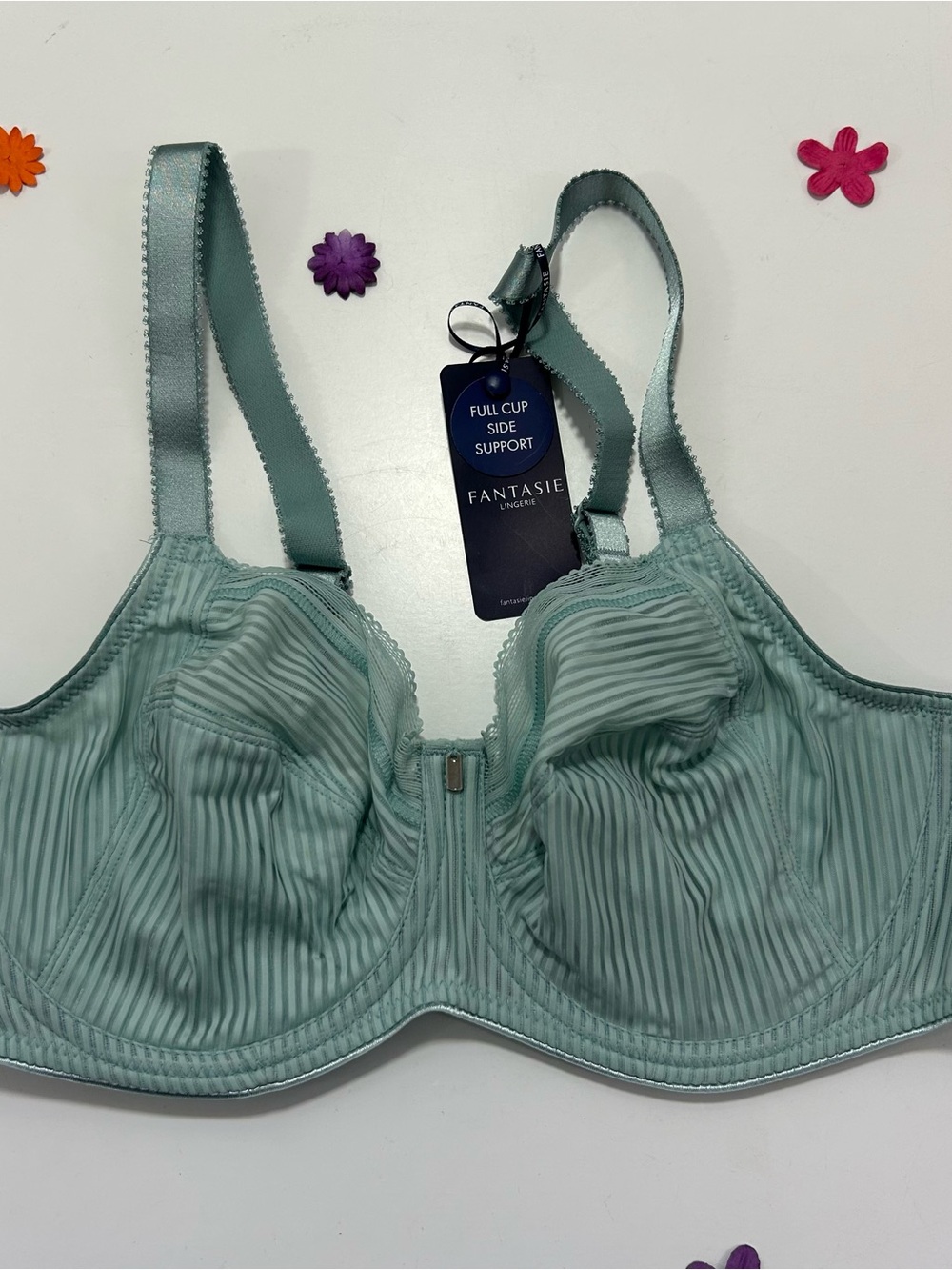 Fantasie Green Full Cup Side Support Unpadded Underwire Bra 36D NWT